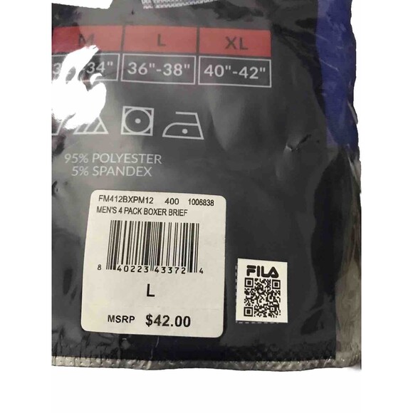 FILA  Men’s 4 Pack Bóxer Briefs Breathable Micro Mesh Black  & Blue Color Size L - Picture 7 of 8